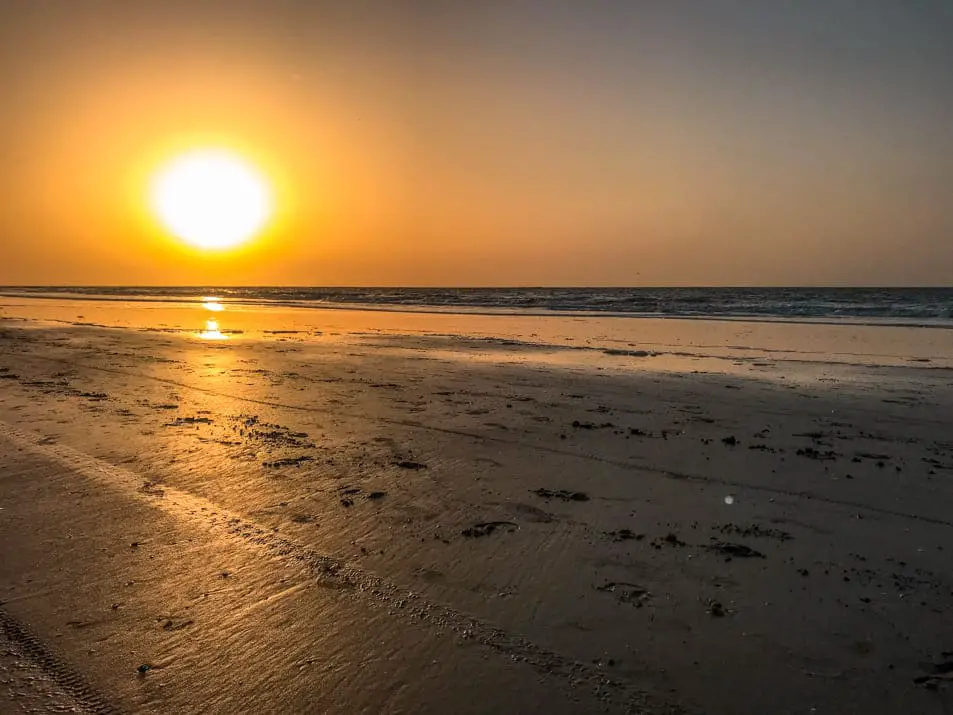 Gambia Reisebericht Sonnenuntergang Kotu Beach