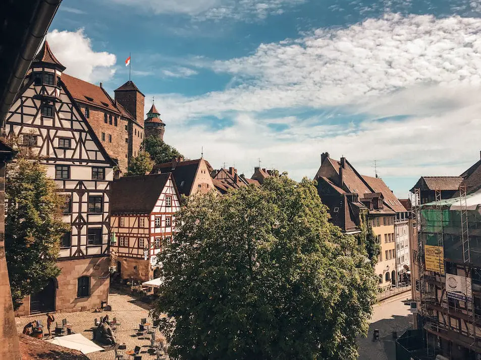 Schönster Blick auf Nürnberg Kaiserburg Ausblick Altstadt