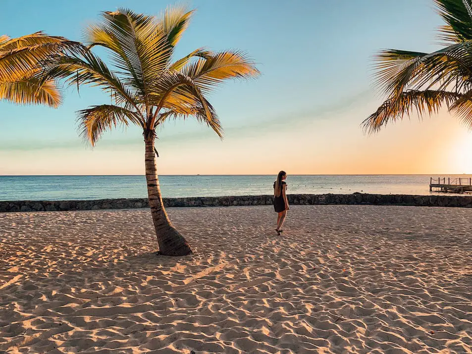 Dominikanische Republik Süden Bayahibe Strände Sonnenuntergang Playa Dominicus