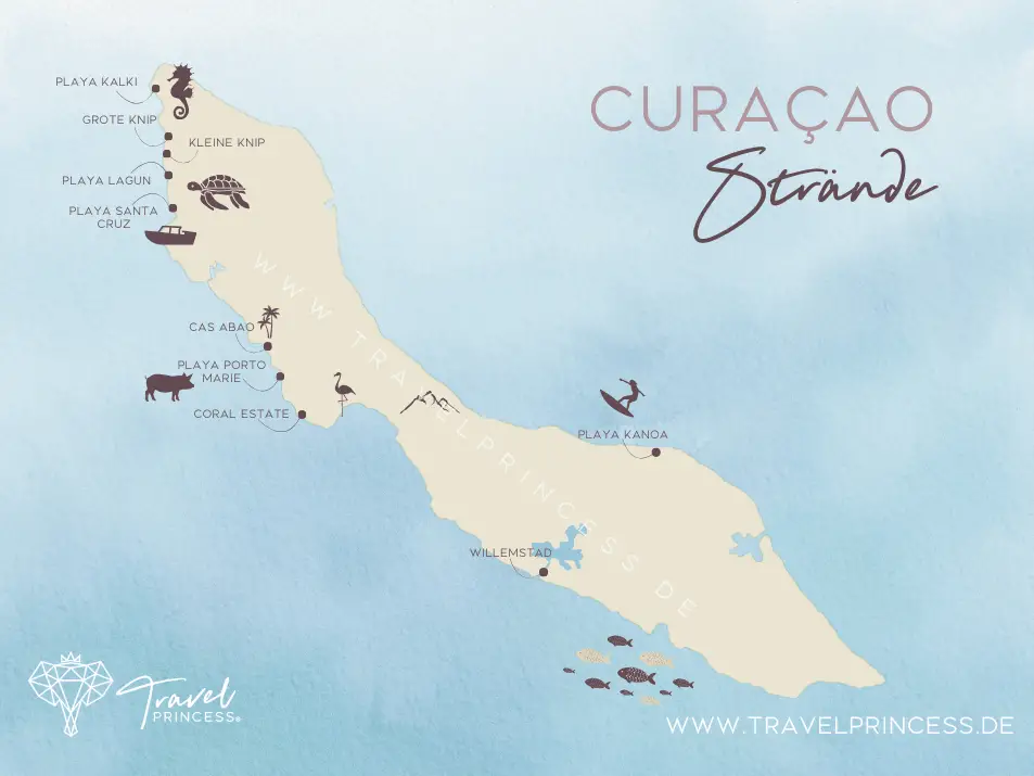 Curaçao Strände Karte Reisetipps Travelprincess Reiseblog Urlaub Reisetipps Curaçao Reiseblog Reiseführer Karibik Erfahrungen