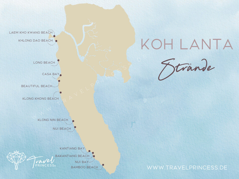 Koh Lanta Strände Karte Thailand Reisetipps Tipps Reiseblog Travelprincess Erfahrungen Urlaub Reiseführer Karte Video