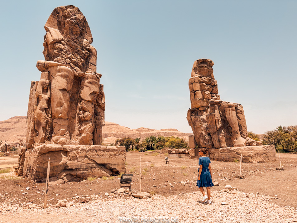 Die Kolosse von Memnon Ägypten Tour Tagestrip Reiseblog Travelprincess Highlights Sehenswürdigkeiten ab Soma Bay